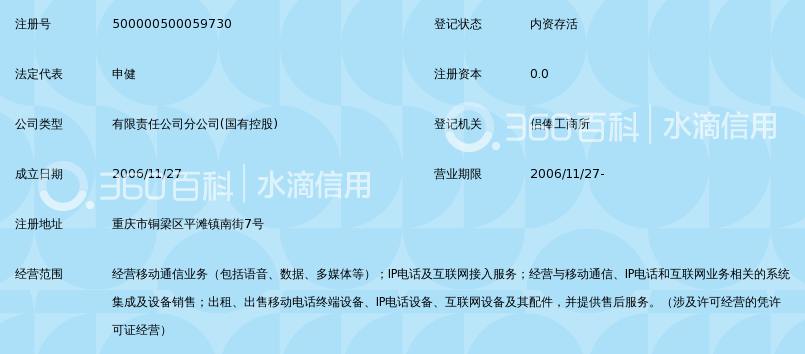 中国移动通信集团重庆铜梁平滩营业厅